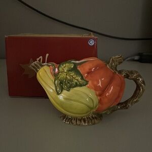 Antique Ceramic Gravy Boat Harvest